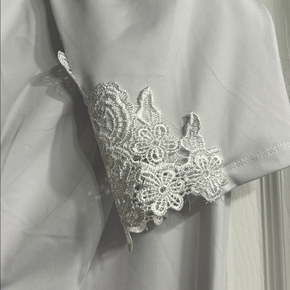White Lace Trim women Leggings - Picture 4 of 6
